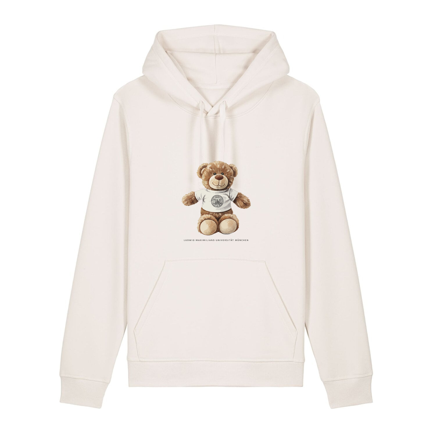 Hoodie LMU-Bär vintage white