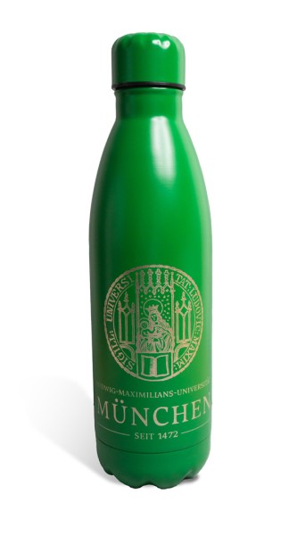 "Immer versorgt" - einwandige Trinkflasche grün